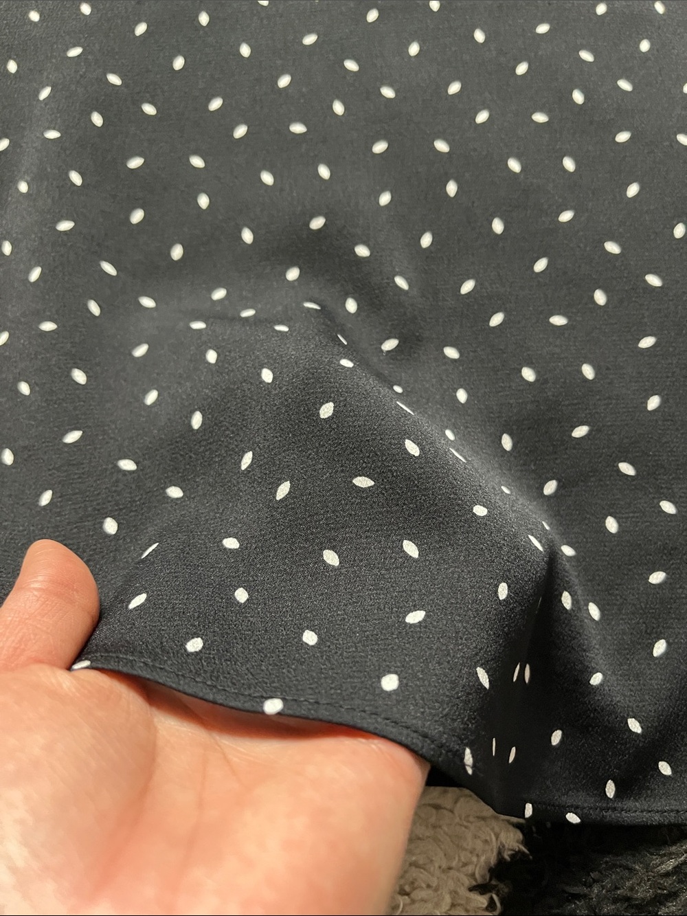Express size Medium Black Polka Dot V-Neck Spaghetti Strap Top - Picture 5 of 8